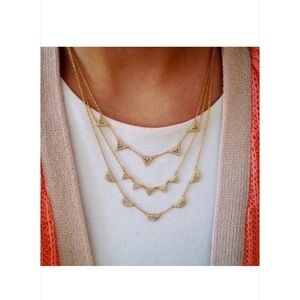 BNWB Stella & Dot Gold Triangle Layered Necklace in gold